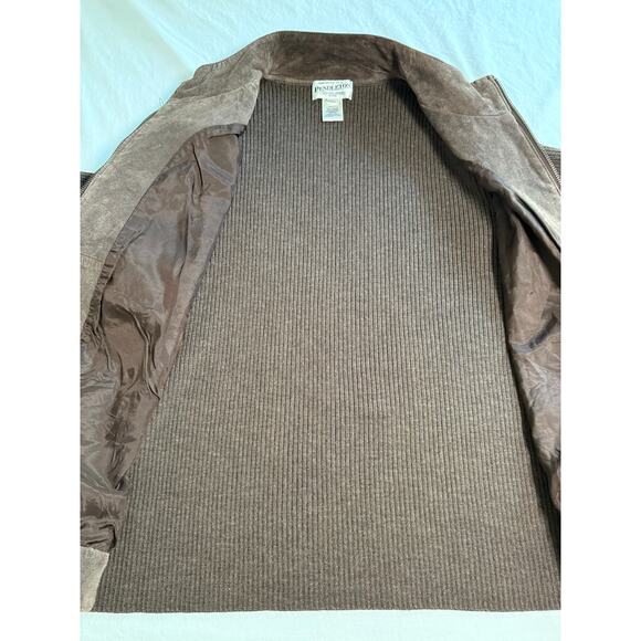 Vintage Pendleton Brown Leather Wool Zip Up Jacket Women’s Size LRG P - Picture 8 of 11